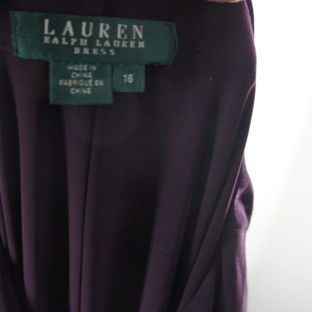 ralph lauren ruched waist lined dress size 16 - Picture 4 of 5